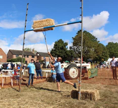 Straw bale tossing with the Young Farmers