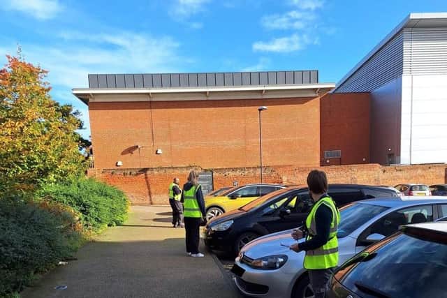 Council officials checking parking badges