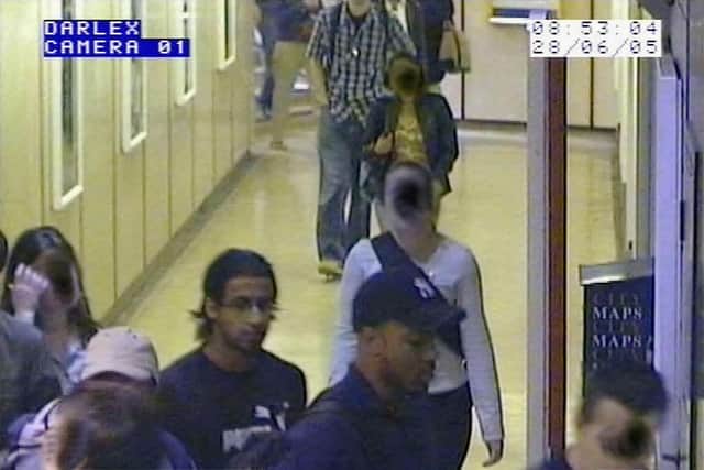 LONDON - JUNE 28:  In this handout image taken from CCTV footage showing  Shahzad Tanweer and Germaine Lindsay entering the Underground at King's Cross to make a practice run for the July 7 suicide attacks, on June 28, 2005 in London. The three resulting explosions on London Underground trains and one on a bus killed at least 55 people people and injured 700 during the morning rush hour terrorist attacks. (Photo by Metropolitan Police via Getty Images)