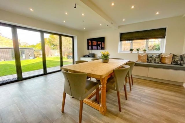 The dining room with bi-fold doors on to the patio and garden