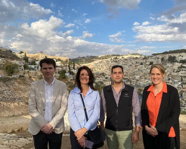 Laura Kyrke-Smith MP with International Development Committee colleagues in East Jerusalem.