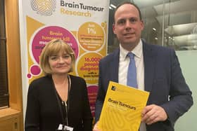 Sue Farrington Smith with Greg Smith MP at the launch of the inquiry report at Westminster