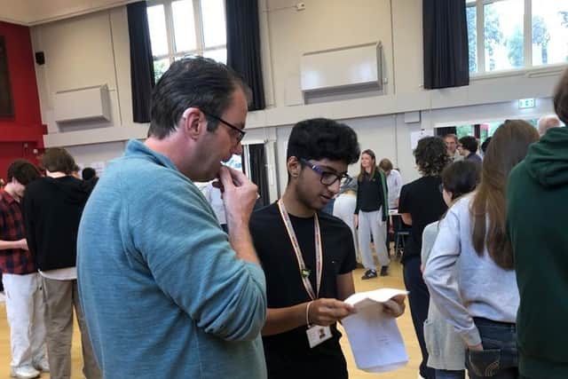 Students receiving their results