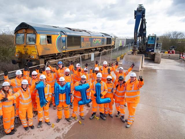 Workers celebrate the milestone in Quainton