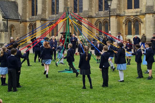 Children from Bourton Meadow Academy dancing in Buckingham