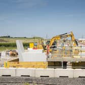 The first piers have been moved to the site near Aylesbury