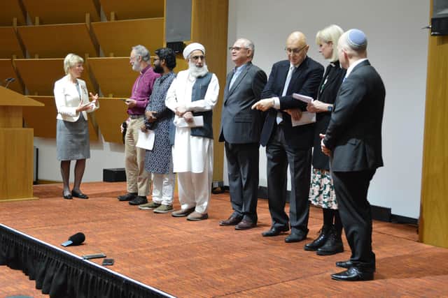 Countess Howe spoke to the religious leaders, photo from Charlie Smith, Local Democracy Service