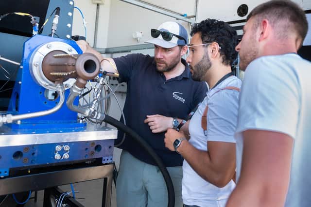 Looking at a test rocket at Westcott. The Westcott Showcase will provide an insight into the future of the space industry and highlight the success of space-related industries at Westcott.