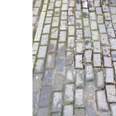 Raised paving slabs in Buckingham town centre