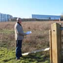 Councillor Mordue at the site where permission has been granted