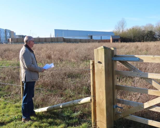 Councillor Mordue at the site where permission has been granted
