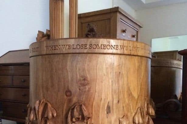 The stolen urn containing a late grandmother's ashes