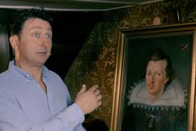 Steven Wadlow with his rare portrait. Photo from Barkingmad TV.
