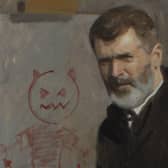 Detail from Toby's portrait of Roy Keane