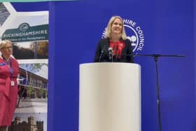 Laura Kyrke-Smith at the General Election count in Aylesbury
