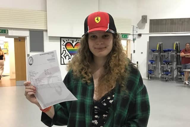 TBS student Holly shortly after receiving her results