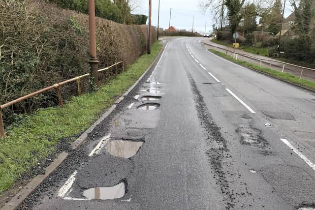 The A413 has been damaged in a number of places