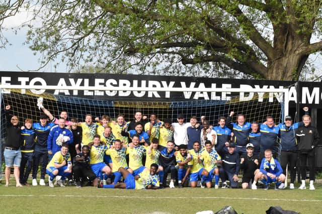 Aylesbury Vale Dynamos Development team celebrate winning the league in their first ever season     Picture by Iain Willcocks