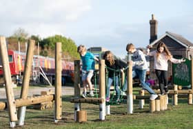 The new playground at the Bucks Railway Center