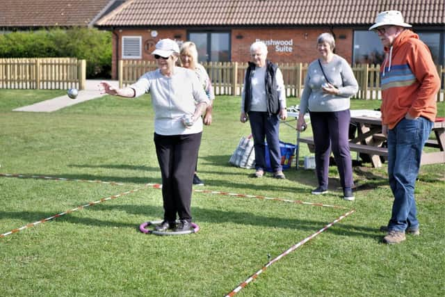 A boule is thrown. Photo from Peter Dixon