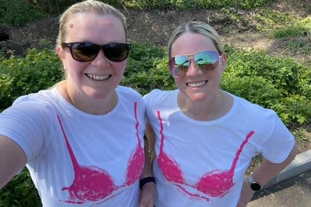 Vikki and Rachel on a 20-mile walk