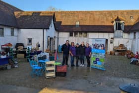 Stalls set out at the New Inn at Stowe