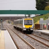 The first train arrives at Winslow Station