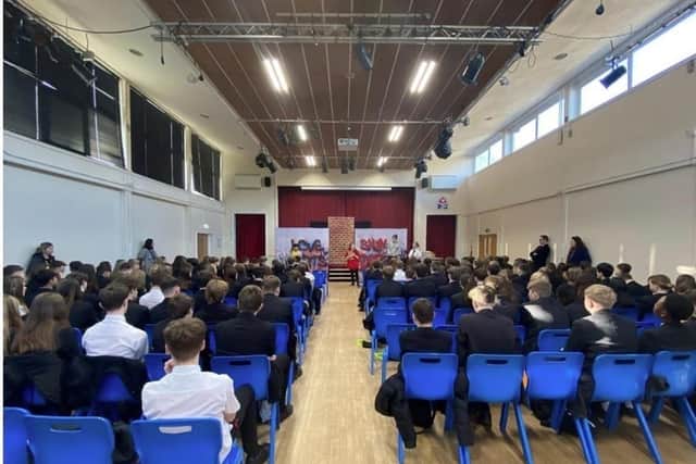 Pupils were warned about the dangers of knife crime