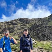 Digby and Max ahead of their climb up Scafell Pike