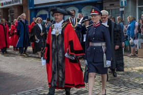 Mayor of Aylesbury, Councillor Anders Christensen, and  Lord-Lieutenant of Buckinghamshire, Countess Howe, Photo by Steve Cook