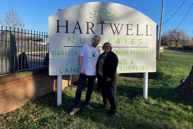 Neil Bowness (Hartwell Nurseries) &amp; Linda Petrons (Greenfingers Charity)
