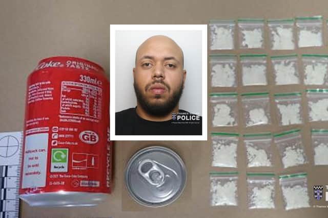 Verneque Valenrino and drugs in can. Photo: TVP