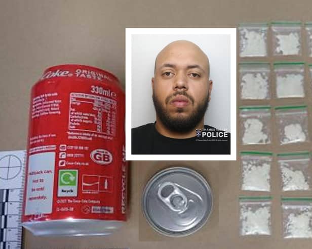 Verneque Valenrino and drugs in can. Photo: TVP