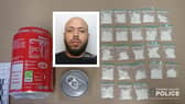 Verneque Valenrino and drugs in can. Photo: TVP