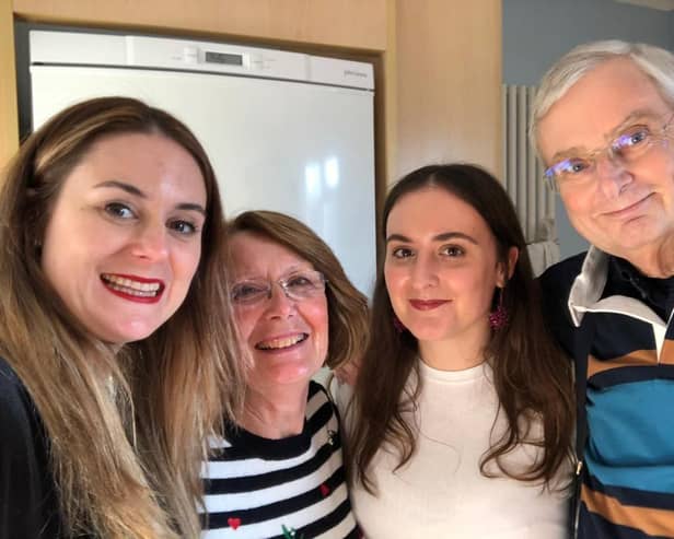 Emma (left) with her mum, Andrea; sister, Sarah and dad, Dave. 