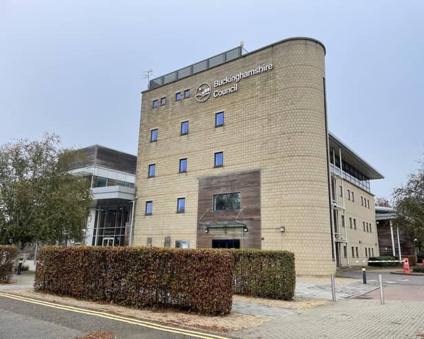 Buckinghamshire Council's base in Aylesbury. Photo from Nathaniel Lawson/Local Democracy Reporting Service