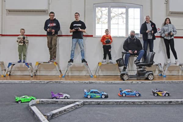 RC car racers in action