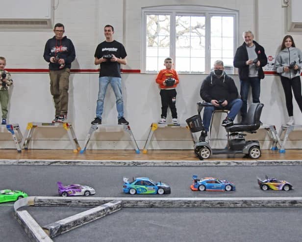 RC car racers in action