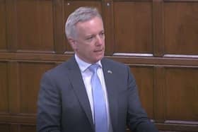 Rob Butler speaking in Westminster Hall, photo from Parliament TV