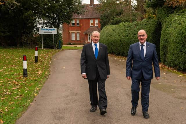 Picture: Bernard Garbe and Frank Keane pictured outside Maids Moreton House 