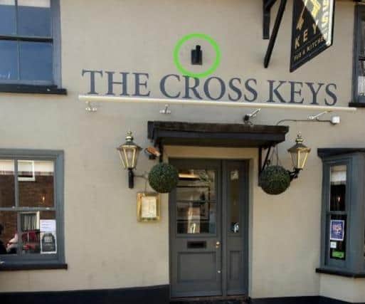 One of the flag poles where a pride flag will be hung above The Cross Keys pub in High Street. (Credit: Great Missenden parish council/ Buckinghamshire Council)