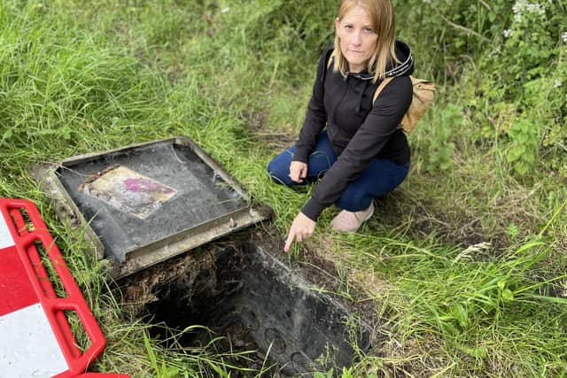Georgina Heyburn at the Manhole in Aylesbury, photo from Charlie Smith Local Democracy Reporting Service