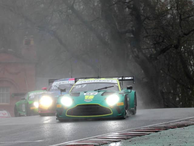 The Beechdean Aston Martin Vantage GT3 pictured at Oulton Park on Monday. Photo by James Beckett.