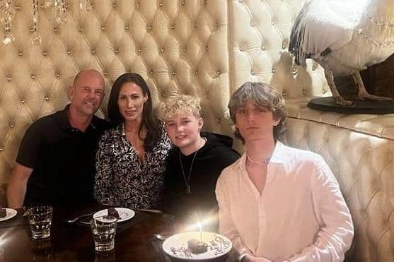 Nadine with parther Daryl and children Blake and Zaine Hewlett. 