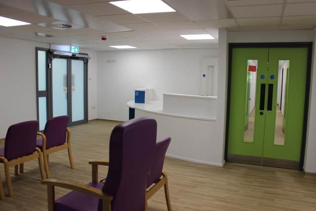 The reception area