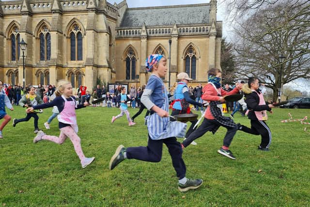 Children taking part in the races