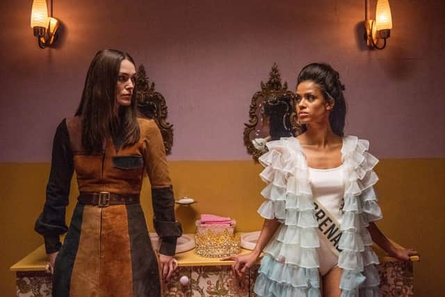 Keira Knightly and Gugu Mbatha-Raw star in Missbehaviour (2020), a film about the 1970 Miss World competition. (Picture: Pathé)