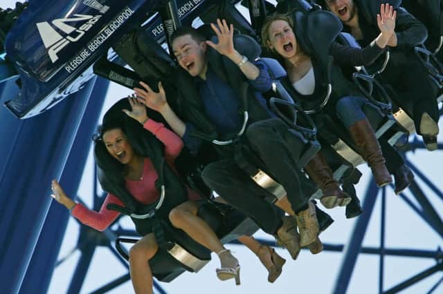Thrill seekers on the Infusion rollercoaster ride at Blackpool Pleasure Beach (Photo: Christopher Furlong/Getty Images)