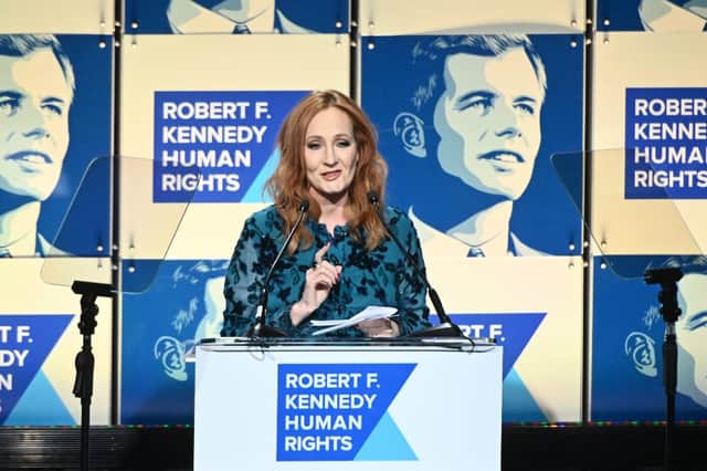 J.K. Rowling accepted the award during the Robert F. Kennedy Human Rights Ripple Of Hope Gala & Auction In New York City in December 2019.