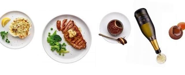 Sainsbury’s Valentine’s meal deal features Taste the Difference Sirloin Steaks with Heart Butter.
